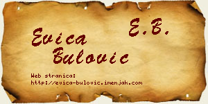 Evica Bulović vizit kartica